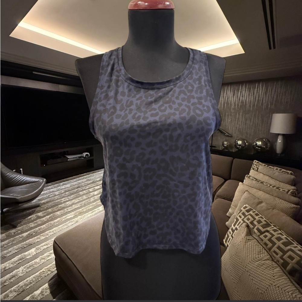 Leopard Print Sleeveless Top - Black